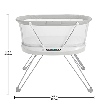 Fisher-Price Baby Bedside Sleeper Luminate Bassinet with Sound Detection plus Customizable Lights Music and Sounds for Newborns 0+ Months