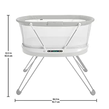 Fisher-Price Baby Bedside Sleeper Luminate Bassinet with Sound Detection plus Customizable Lights Music and Sounds for Newborns 0+ Months