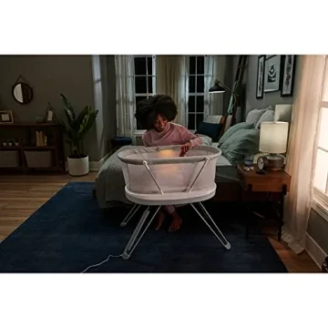 Fisher-Price Baby Bedside Sleeper Luminate Bassinet with Sound Detection plus Customizable Lights Music and Sounds for Newborns 0+ Months