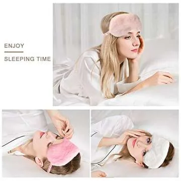 Soft Plush Eye Mask 4-Pack for Comfortable Sleeping