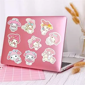My Cute Melody Stickers Pack 50Pcs, Cannity Cute Kawaii Stickers for Kids Teens Adults Waterproof Vinyl Decals Japanese Anime Stickers for Water Bottles Scrapbook Laptop journaling.