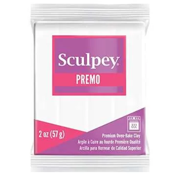 Sculpey Premo™ Polymer Oven-Bake Clay, White, Non Toxic, 2 oz. bar - Perfect for Jewelry Making, D...