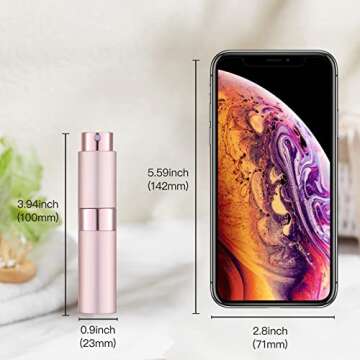 Tekson 5PCS 8ml Travel Perfume Atomizer Refillable, Mini Cologne Spray Bottle Empty, Small Aftershave Sprayer for Liquid Dispenser (Pink)