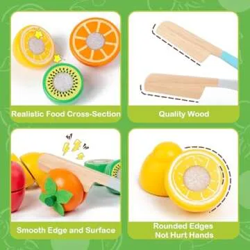 Wooden Play Food Set for Kids – Montessori Cooking Fun