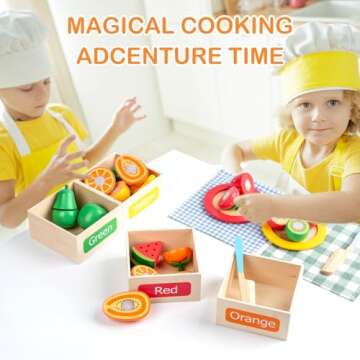 Wooden Play Food Set for Kids – Montessori Cooking Fun