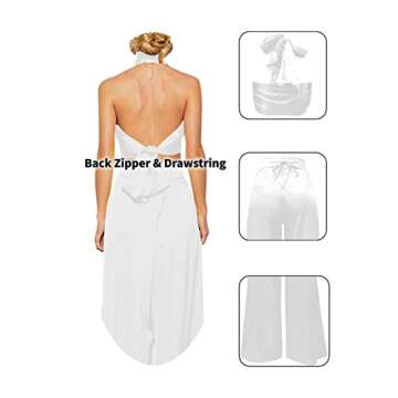 Dgebou Summer Elegant Two Piece Outfits for Women, Sexy Halter Criss Cross Tank Crop Tops and Wide Leg Pants Sets Shiny Clubwear (White-1, S)