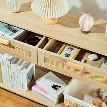 Stylish Graficial Console Table with Storage for Homes