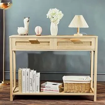 Stylish Graficial Console Table with Storage for Homes