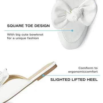 Chic Samilor Women's Backless Mules with Bow Design