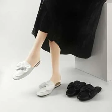 Chic Samilor Women's Backless Mules with Bow Design