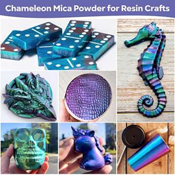 CHEAPART Chameleon Mica Powder 4 Colors Shift Pigment Powder Shimmer Holographic Mica Powder Chrome ...