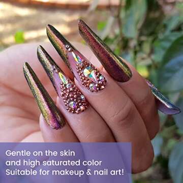 CHEAPART Chameleon Mica Powder 4 Colors Shift Pigment Powder Shimmer Holographic Mica Powder Chrome Epoxy Resin Tumbler Nail Art Polymer Clay Slime Makeup Acrylic Paint