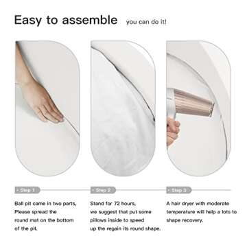 MEOGETY Baby Foam Ball Pit for Toddlers Kids Children, Infant Round Soft Small Ball Pool Pits for Girls and Boys Gifts Indoor Playpen, NOT Included Balls, White Color