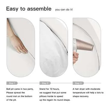 MEOGETY Baby Foam Ball Pit for Toddlers Kids Children, Infant Round Soft Small Ball Pool Pits for Girls and Boys Gifts Indoor Playpen, NOT Included Balls, White Color