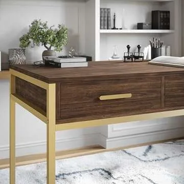 Martha Stewart Ollie Home Office Desk with 3 Drawers