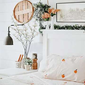 CISDUEO 3 Pcs Artificial Cherry Blossom Flower Pink Silk Peach Flowers Bulk Plum Blossom Flowers with Leaves Cherry Blossom Branches Vase Arrangements for Spring Wedding Indoor Outdoor DIY Party Decor