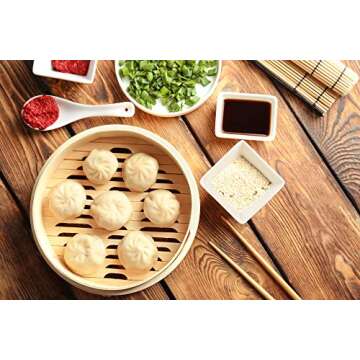 10 Inch (25.4cm) Premium Organic Bamboo Steamer by Harcas. Large 2 Tiers with Lid. Strong, Durable. Best for Dim Sum, Vegetables, Meat and Fish. Hand Made. Chopsticks Included