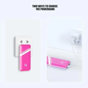 Compact 10000mAh Portable Charger with Built-in Cables