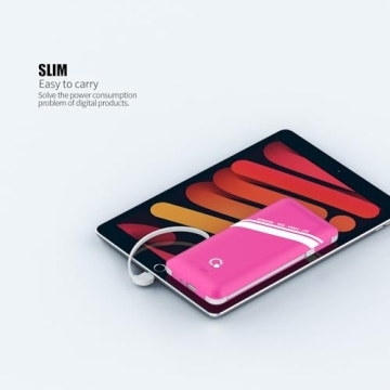 Compact 10000mAh Portable Charger with Built-in Cables