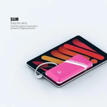 Compact 10000mAh Portable Charger with Built-in Cables