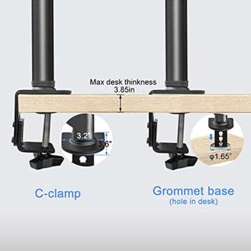 suptek Single Monitor Arm Desk Mount for Most 13" to 32" Monitor Screens up to 22lbs,Fully Adjustable Monitor Stand for 1 / One Screen Extra Tall 15.75 inch Pole,Black (MD9421)