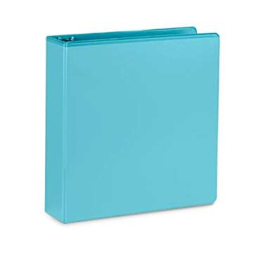 4 Pack 2 Inch 3 Ring Binders, Rugged Design for Home, Office, and School, Designed for of 8.5 Inch x 11 Inch Paper, Purple, White, Aqua Blue, Pink, 4 Binder Assorted Pack, Made in USA