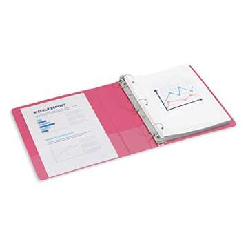 4 Pack 2 Inch 3 Ring Binders, Rugged Design for Home, Office, and School, Designed for of 8.5 Inch x 11 Inch Paper, Purple, White, Aqua Blue, Pink, 4 Binder Assorted Pack, Made in USA