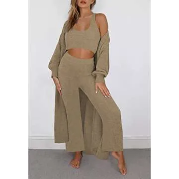 VamJump Women's 3 Piece Cardigan Set Cozy Comfortable Outfit