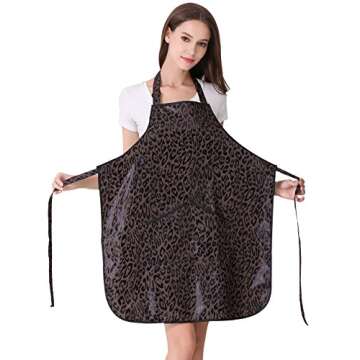PERFEHAIR Hair Stylist Apron for Salon Hairdresser, Barber Haircut Styling Apron With Pockets-Leopar...