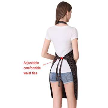PERFEHAIR Hair Stylist Apron for Salon Hairdresser, Barber Haircut Styling Apron With Pockets-Leopard Print