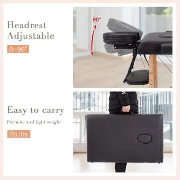 BestMassage Massage Bed Portable Massage Table 2 Fold Lash Bed Heigh Adjustable SPA Bed 24 in Wide Salon Face Cradle Bed with Non-Woven Bag for Spa Footmassage Facial CareSpa Tattoo