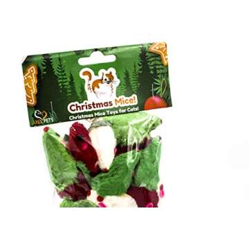AXEL PETS 20 Merry Christmas Festive Holiday Cat Mice Toys with Catnip and Rattle Sound Made of Real...