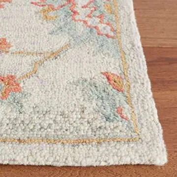 SAFAVIEH Micro-Loop Collection Area Rug - 5' x 8', Silver & Red, Handmade Wool, Ideal for High Traffic Areas in Living Room, Bedroom (MLP534G)