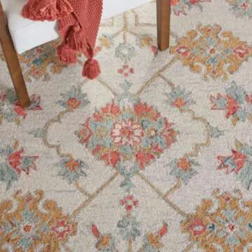 SAFAVIEH Micro-Loop Collection Area Rug - 5' x 8', Silver & Red, Handmade Wool, Ideal for High Traffic Areas in Living Room, Bedroom (MLP534G)