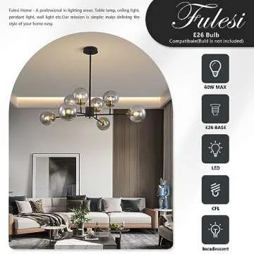 Fulesi 8-Light Glass Globe Chandelier for Modern Spaces