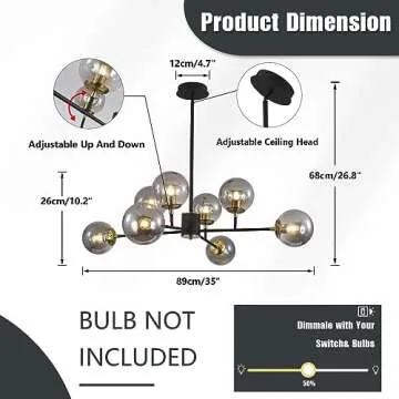 Fulesi 8-Light Glass Globe Chandelier for Modern Spaces