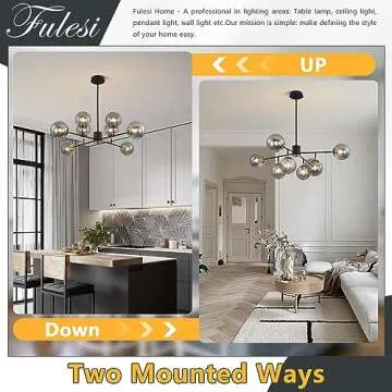 Fulesi 8-Light Glass Globe Chandelier for Modern Spaces