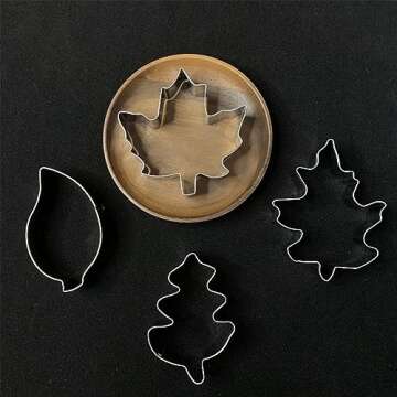 LUBTOSMN Fall Leaf Cookie Cutter Set-4 Piece-Maple Leaf, Oak Leaf, Leaf Shapes-Diswasher Safe-Fall Holiday Cookie Cutters Shapes for Baking