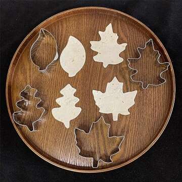 LUBTOSMN Fall Leaf Cookie Cutter Set-4 Piece-Maple Leaf, Oak Leaf, Leaf Shapes-Diswasher Safe-Fall Holiday Cookie Cutters Shapes for Baking