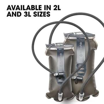 Hydrapak Force Ultra-Durable Water Bladder/Reservoir for Hydration Backpacks, 2-Liter (66 oz.), Insulated Tube, Safe & Reliable, Grey (A522)