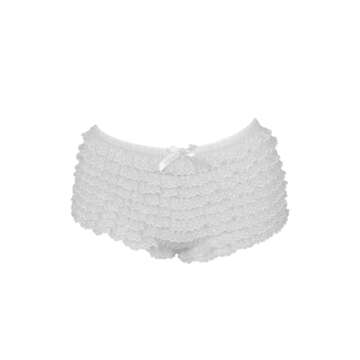 Premium Ruffled Panty Bloomers (cheeky) (Plus Size, White)