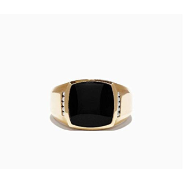 Mizaara Black Onyx Signet Ring for Men - Handcrafted Luxury