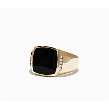 Mizaara Black Onyx Signet Ring for Men - Handcrafted Luxury