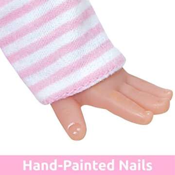 Adora Amazon Exclusive Soft & Cuddly Sweet Baby Girl, 11” Adorable Baby Doll with Bright Blue Eyes and Blonde Painted Hair, Includes Headband and Pink Stripe Birthday Gift For Ages 1 and Up