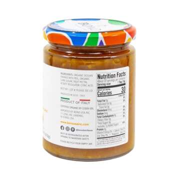 Bono Sicilian Organic Marmalade - Fresh Sicilian Fruit, Gluten-Free, 12.4 oz
