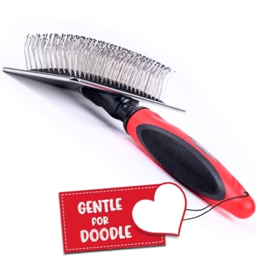 Bixy Pixy Slicker Brush for Dogs With Coated Tips - Extra Long Pins Removes Tangles - Doodle and Gol...