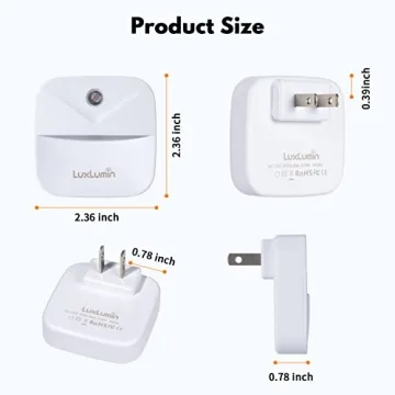 LuxLumin LED Night Light with Auto Sensor - 6 Pack