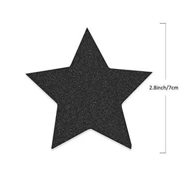 Glitter Black Star Hanging Garland - Twinkle Paper Star Banner for Festival Home Wall Decoration, Halloween Themed Party, Birthday Party Decorations, 2.8", Totally 23 ft/7m