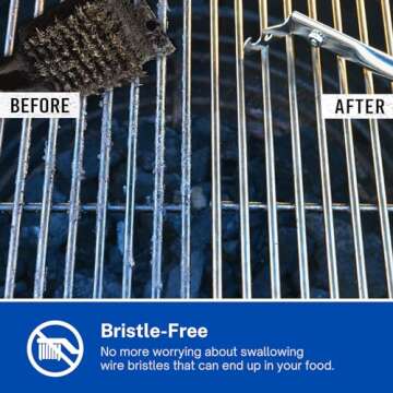Grill Floss Premium Grill Scraper for Outdoor Grill with Round Grates - Alternative to Grill Brush for Outdoor Grill - BBQ Grill Grate Cleaner Cleans Top and Bottom of Grill Without Lifting Grates