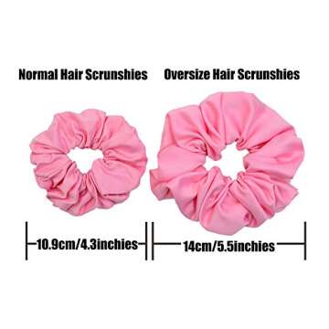 Simnice Oversized Blush Theme Large Hair Scrunchies Satin Elastics Scrunchy Bobbles Soft Hair Bands Hair Ties Hair Accessories Scrunchies for Girls Women，6 Colors
